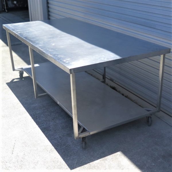 Large Stainless Steel Mobile Workbench