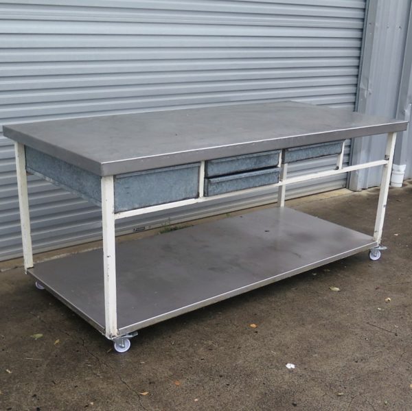 Mobile Stainless Steel Workbench with Drawers