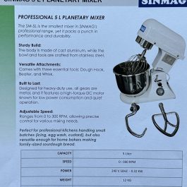 SINMAG 5L PLANETARY MIXER