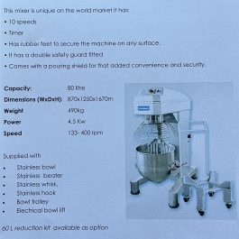 SINMAG PLANETARY MIXER SM-80L