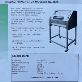 *NEW* SINMAG FRENCH STICK MOULDER SM- 380S