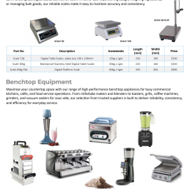 BENCHTOP EQUIPMENT