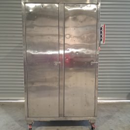 *2ND HAND* STAINLESS STEEL 2 DOOR FIXED SHELVES PROVER